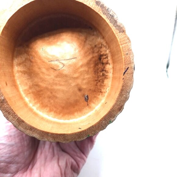 Bamboo Brush Pots Habor Scene 8 " Japanese Carved Vintage - Picture 5 of 6